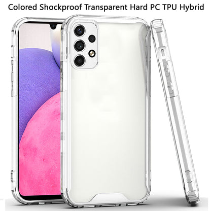 For Samsung Galaxy A33 5G Colored Shockproof Transparent Hard PC + Rubber TPU Hybrid Bumper Shell Thin Slim Protective  Phone Case Cover