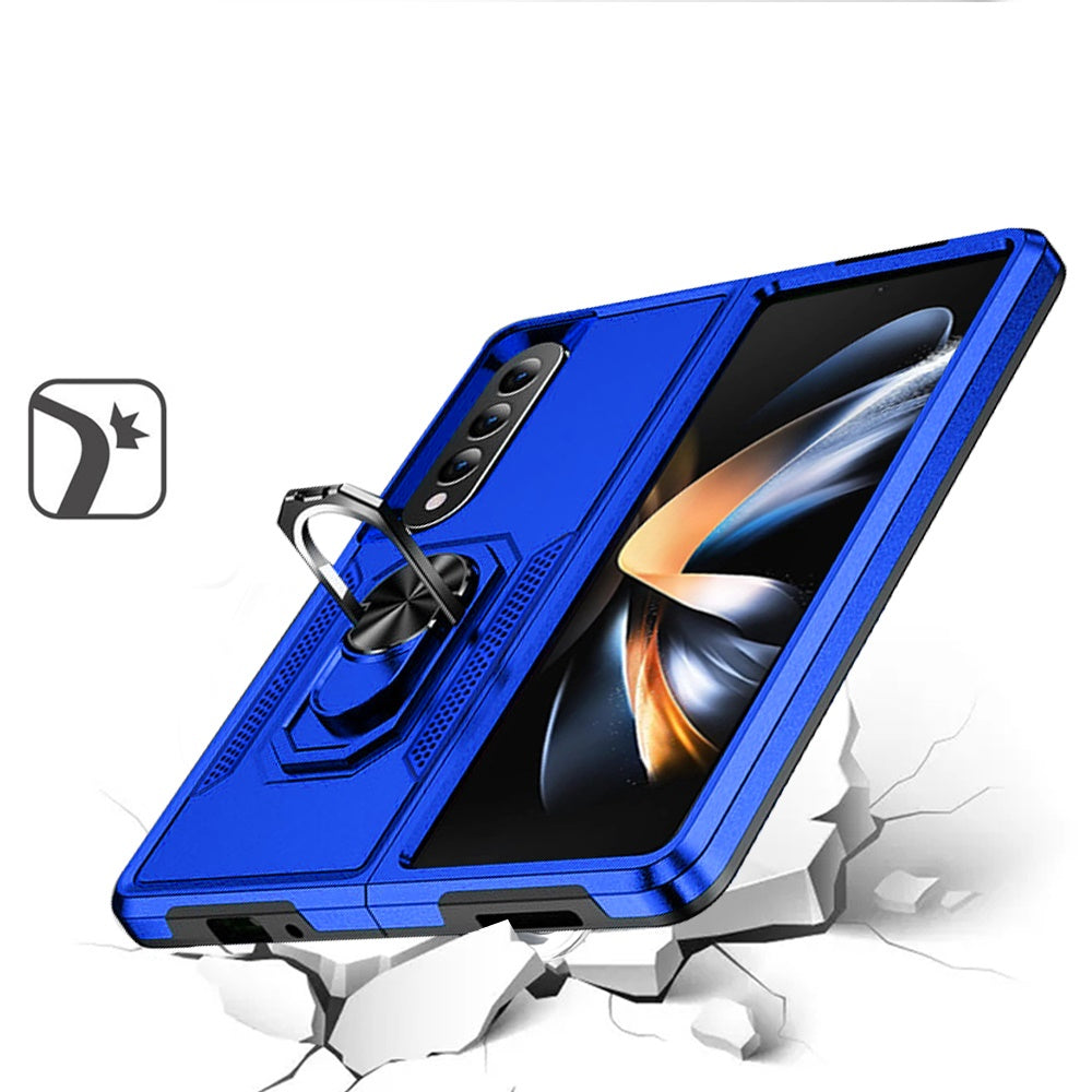 For Samsung Galaxy Z Flip 4 5G Matte Finish Slim Rugged Shockproof Hybrid with Magnetic Ring Stand Holder  Phone Case Cover