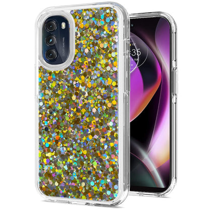 For Motorola Moto G 5G 2022 Colorful Glitter Bling Sparkle Epoxy Glittering Shining Hybrid Hard Silicone Shockproof  Phone Case Cover