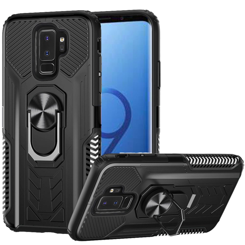 For Samsung Galaxy S9 /S9 Plus Military Grade Hybrid Heavy Duty 2 in 1 Protective Hard PC and Silicone with Ring Stand Holder  Phone Case Cover