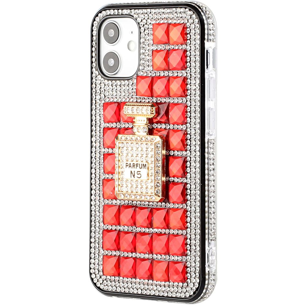 For Apple iPhone 12 Pro Max (6.7") Fashion Luxury 3D Bling Diamonds Rhinestone Jeweled Ornament Shiny Crystal Hybrid Hard  Phone Case Cover