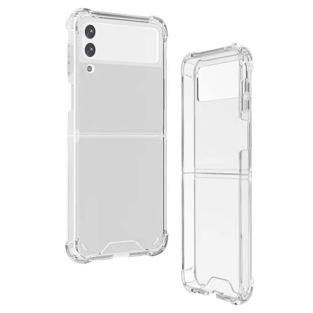 For Samsung Galaxy Z Fold 4 Hybrid Transparent Clear Acrylic Back Hard PC & Soft TPU Full Protective Bumper Shock-Absorb Clear Phone Case Cover