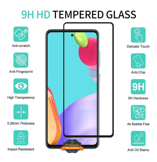 For Apple iPhone 13 (6.1") Tempered Glass Screen Protector Full Cover Anti-Scratch Edge to Edge Black Rim Coverage 2.5D Clear Black Screen Protector