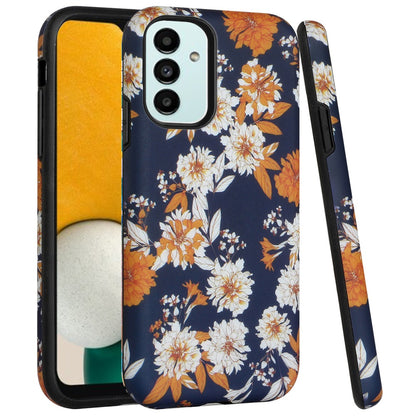 For Samsung Galaxy A13 5G Bliss Floral Stylish Design Hybrid Rubber TPU Hard PC Shockproof Armor Rugged Slim  Phone Case Cover