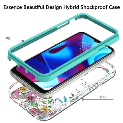 For Motorola Moto G Pure Beautiful Design 3 in 1 Hybrid Triple Layer Armor Hard Plastic Rubber TPU Shockproof Protective Frame  Phone Case Cover