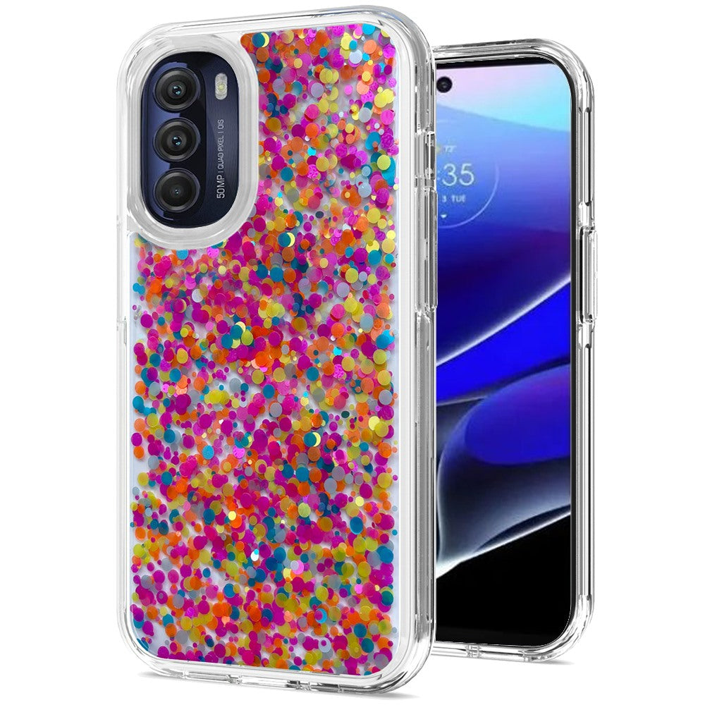 For Motorola Moto G Stylus 5G 2022 Colorful Glitter Bling Sparkle Epoxy Glittering Shining Hybrid Hard Shockproof  Phone Case Cover