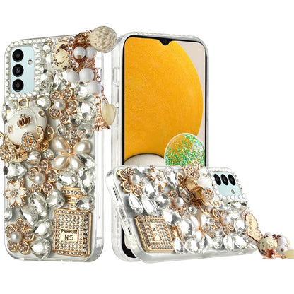 For Samsung Galaxy S21 Plus Bling Clear Crystal 3D Full Diamonds Luxury Sparkle Rhinestone Hybrid Protective Ultimate Multi Ornament White Phone Case Cover