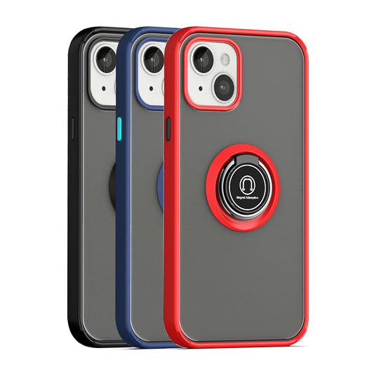 For Motorola Moto G Pure Hybrid Frosted Protector Magnetic Ring Holder Stand Kickstand Heavy Duty Rugged Hard TPU Bumper  Phone Case Cover