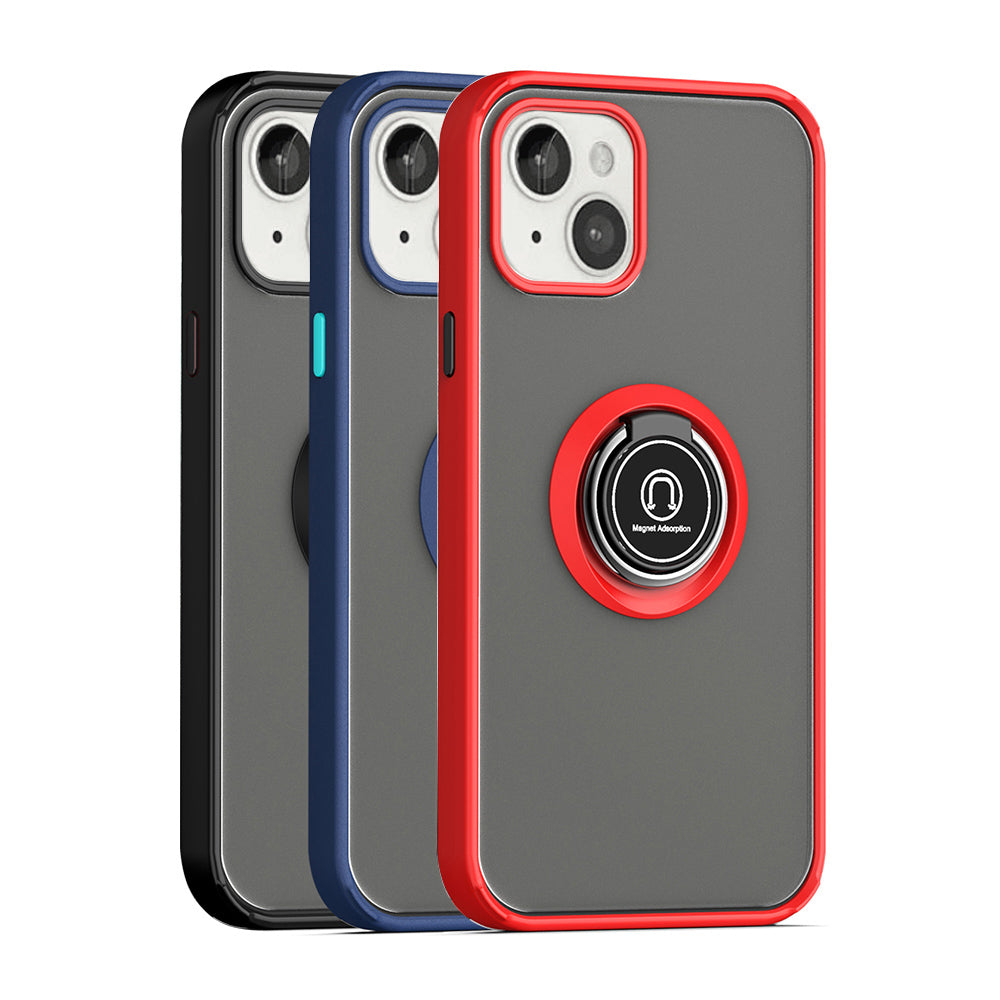 For Motorola Moto G Power 2022 Hybrid Frosted Protector Magnetic Ring Holder Stand Kickstand Heavy Duty Rugged TPU Bumper  Phone Case Cover