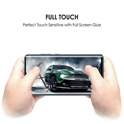 For Samsung Galaxy A03S Screen Protector Full Glue High Grade Tempered Glass Clear Transparent Curved Screen Full Coverage High Response Clear Screen Protector