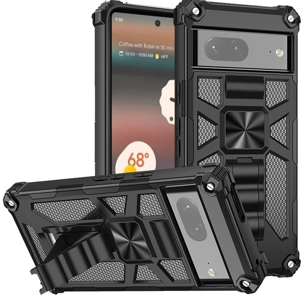 For Google Pixel 6A Heavy Duty Stand Hybrid Armor Shockproof [Military Grade] Rugged Protective with Built-in Kickstand  Phone Case Cover