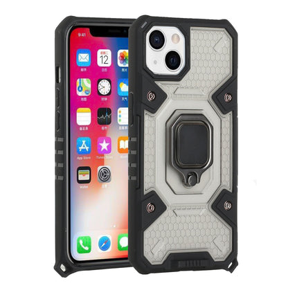 For Apple iPhone 13 Pro Max (6.7") Clear Silicone Shockproof Tuff Hybrid Protection Cover Transparent TPU with Magnetic Ring Kickstand  Phone Case Cover