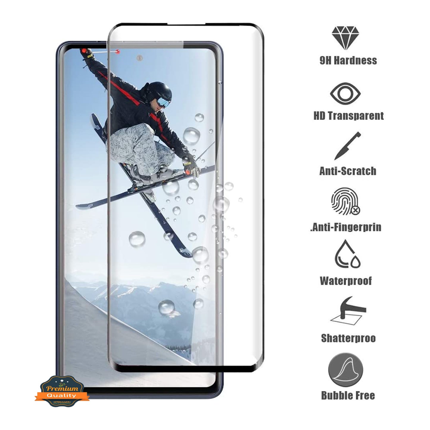 For Samsung Galaxy A33 5G Screen Protector Tempered glass Protective Film [3D Curved Full Coverage] [9H Hardness] [No bubbles] [Case Friendly] Clear Black Screen Protector