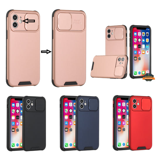 For Apple iPhone 13 (6.1") Heavy Duty Cases with Slide Camera Protection Slim Dual Layer Hard TPU Protective Shockproof Armor  Phone Case Cover