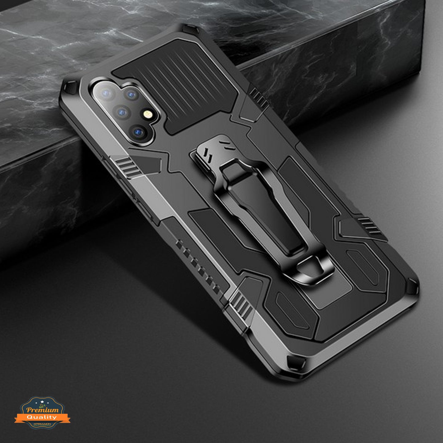 For Samsung Galaxy A32 5G Hybrid Heavy Duty Protection Shockproof Defender with Belt Clip and Kickstand Armor Dual Layer PC + TPU  Phone Case Cover