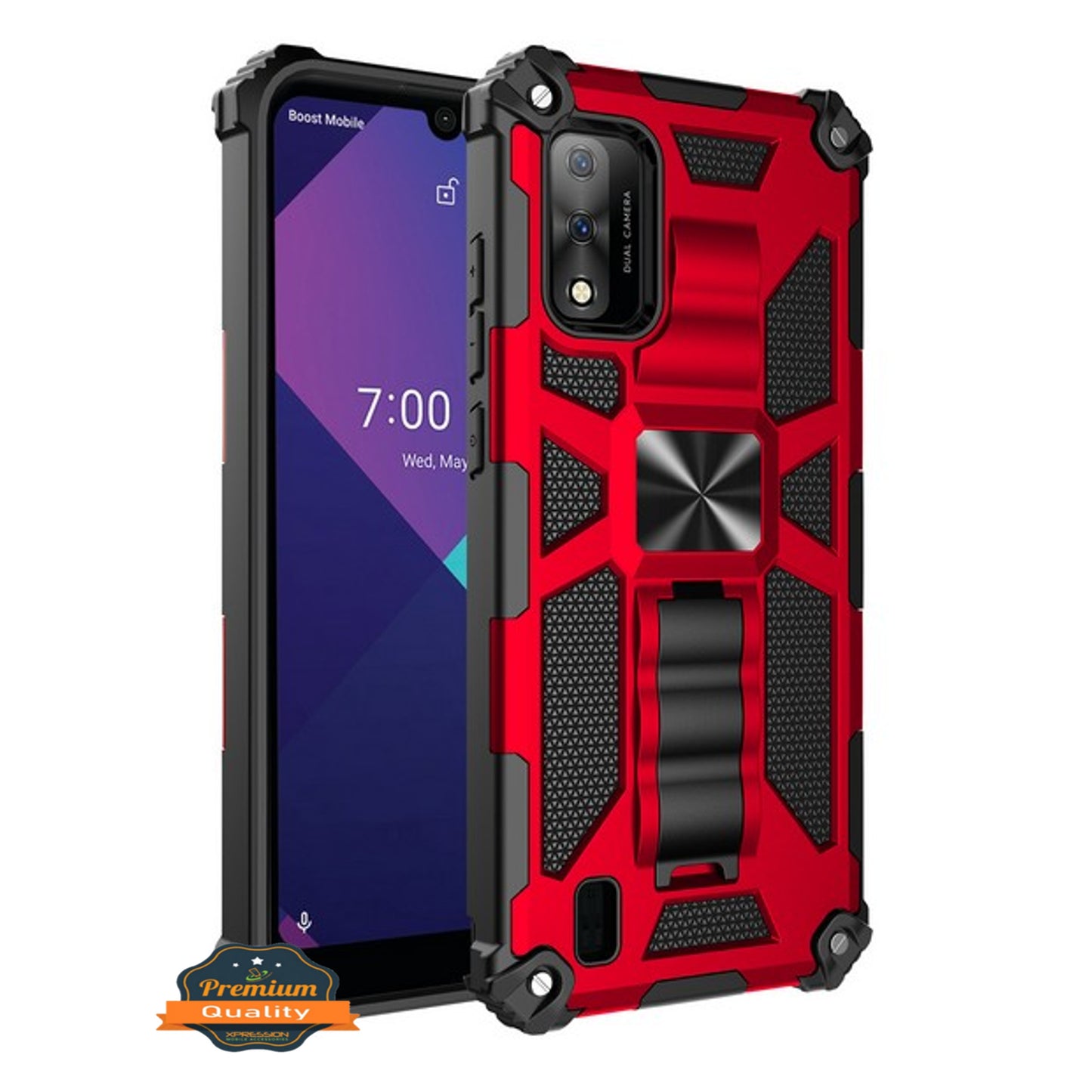 For Motorola Moto Edge 2021 Built in Magnetic Kickstand, Military Hybrid Bumper Heavy Duty Dual Layers Rugged Protective  Phone Case Cover