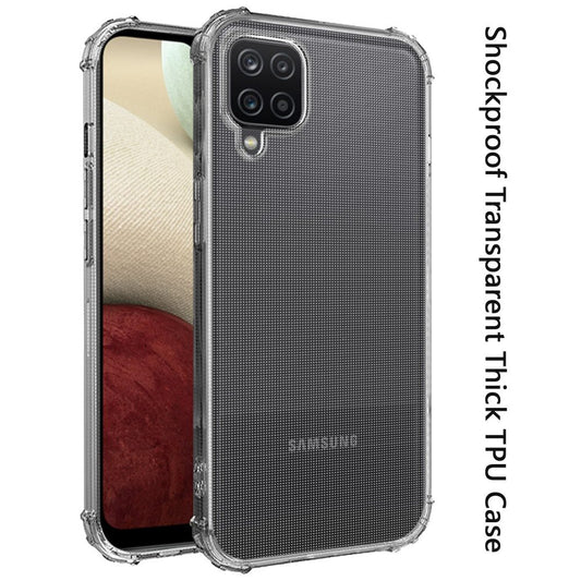 For Samsung Galaxy A12 5G Hybrid Transparent Thick Pure TPU Rubber Silicone 4 Corners Gel Shockproof Protective Slim Back Clear Phone Case Cover