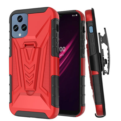 For T-Mobile Revvl 6 Pro 5G /Revvl 6 5G Combo Rugged Swivel Belt Clip Holster Heavy Duty Hybrid Armor Kickstand Stand  Phone Case Cover