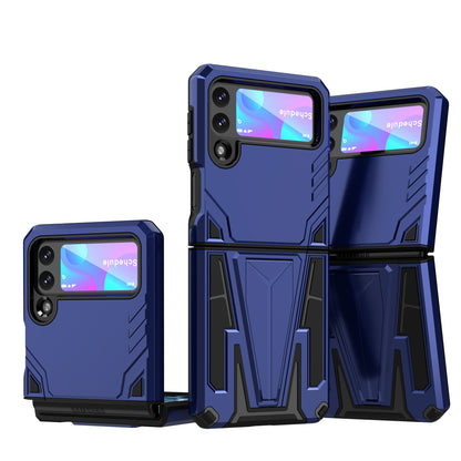 For Samsung Galaxy Z Flip 4 5G Hybrid Armor Rugged with Kickstand, Supports Magnetic Car Mount Dual Layer Hard PC  Phone Case Cover