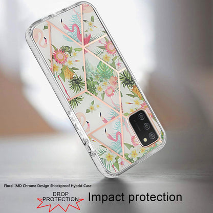 For Samsung Galaxy A02S Fashion Floral IMD Design Flower Pattern Hybrid Protective Hard PC Rubber TPU Slim Back Shockproof  Phone Case Cover