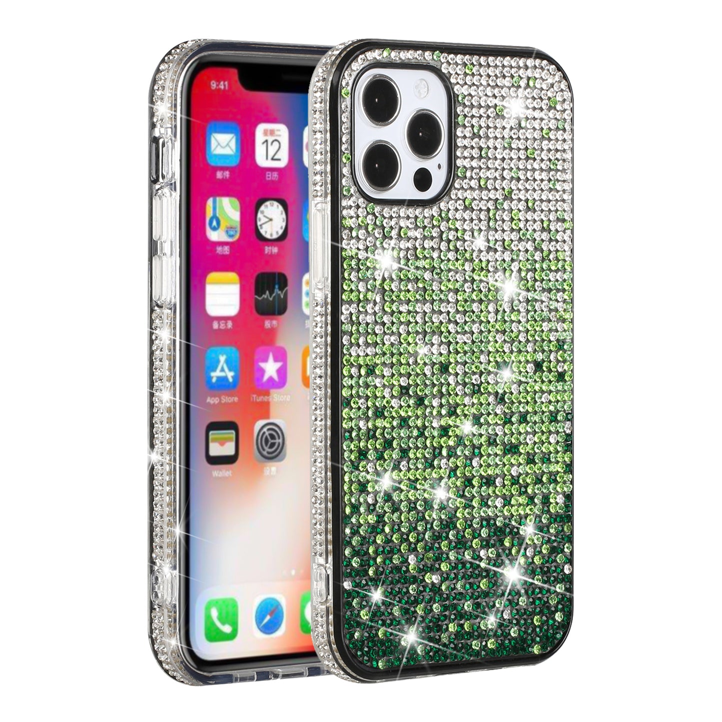 For Apple iPhone 8 Plus/7 Plus/6 6S Plus Glitter Bling Thin TPU Sparkle Diamonds Rhinestone Shiny Fashion Stones Back  Phone Case Cover