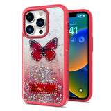 For Samsung Galaxy S22 /Plus Ultra Butterfly Smile Glitter Bling Sparkle Epoxy Glittering Shining Hybrid Hard PC TPU Silicone Slim  Phone Case Cover
