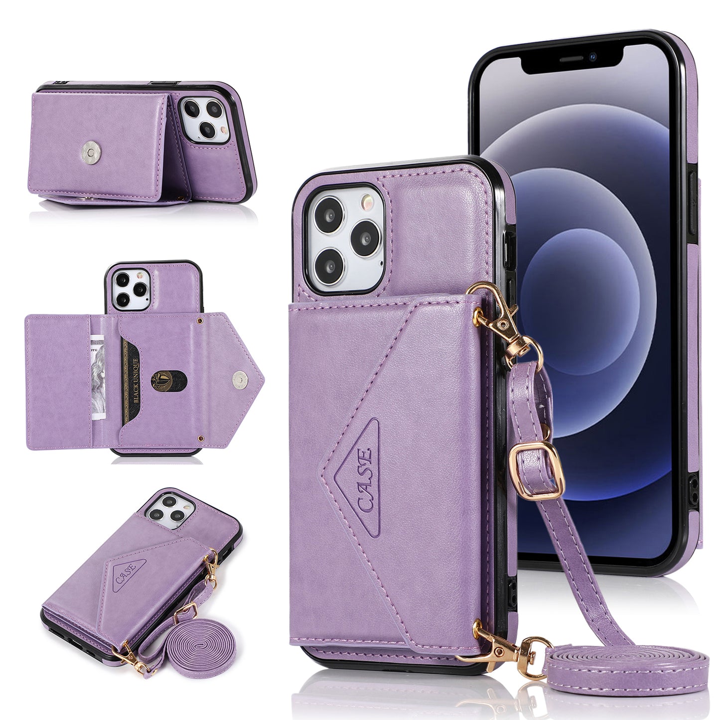 For Samsung Galaxy A33 5G Wallet Case Credit Card ID Holder Lanyard Detachable Neck Strap Protective Flip Slim PU Leather  Phone Case Cover