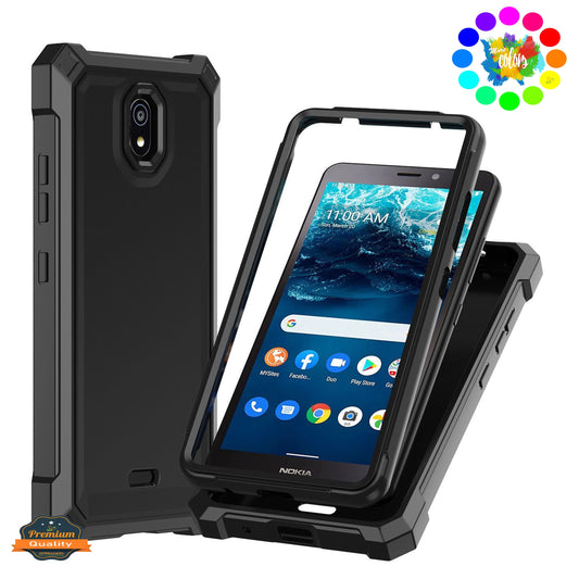 For Nokia C200 Matte Finish Hybrid Thick Shell Guard Shockproof Dual Layer Hard PC + TPU Bumper Frame Armor  Phone Case Cover