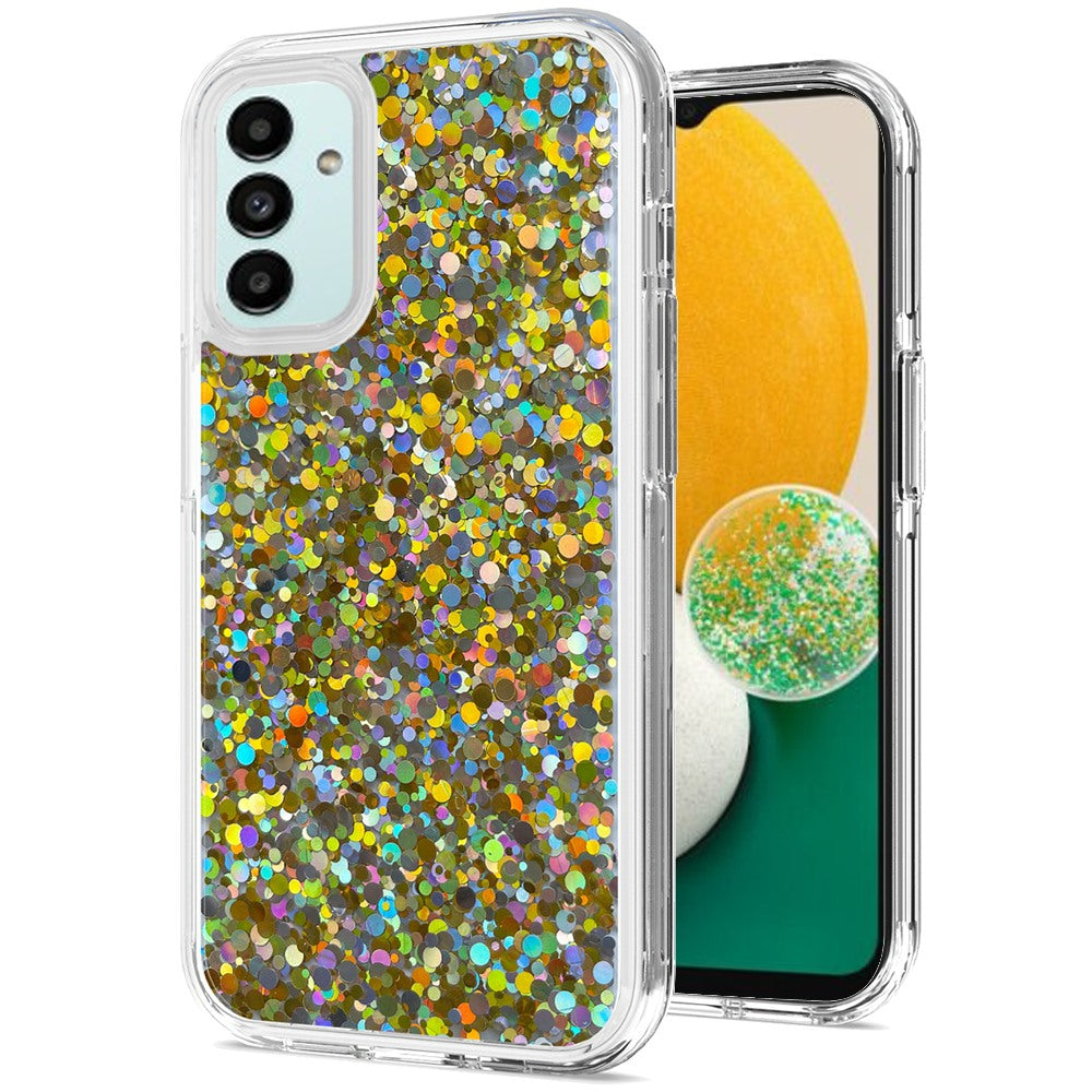 For Samsung Galaxy A13 5G Colorful Glitter Bling Sparkle Epoxy Glittering Shining Hybrid Hard Silicone Shockproof  Phone Case Cover