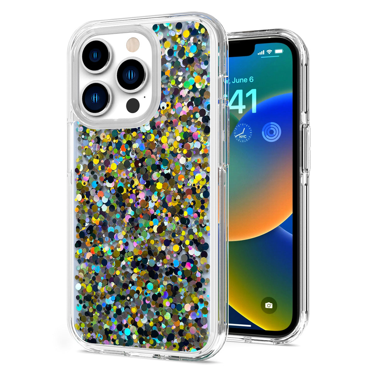 For Apple iPhone 8 Plus/7 Plus/6 6S PLUS Colorful Glitter Bling Sparkle Epoxy Glittering Shining Hybrid Hard PC TPU  Phone Case Cover