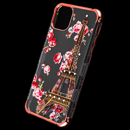 For Apple iPhone 11 Pro Stylish Design Bling Hybrid Rubber TPU Hard PC Shockproof Armor Rugged Slim Paris Flowers Bloom Phone Case Cover