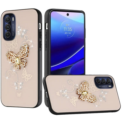 For Motorola Edge+ 2022 /Edge Plus Diamond 3D Bling Sparkly Glitter Ornaments Engraving Hybrid Armor Fashion  Phone Case Cover