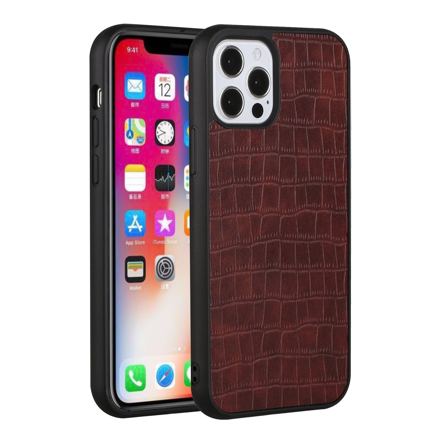 For Apple iPhone 11 (6.1") Ultra Slim Thin PU Leather Crocodile Flip Snap On Hybrid Shockproof TPU PC Hard Shell Durable  Phone Case Cover