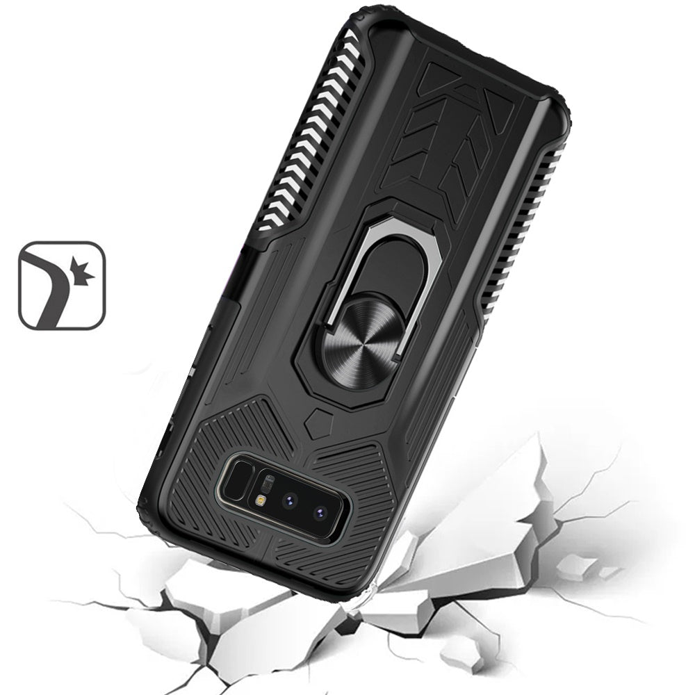 For Samsung Galaxy Note 8 Military Grade Hybrid Heavy Duty 2 in 1 Protective Hard PC and Silicone with Ring Stand Holder  Phone Case Cover