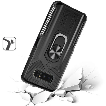 For Samsung Galaxy Note 8 Military Grade Hybrid Heavy Duty 2 in 1 Protective Hard PC and Silicone with Ring Stand Holder  Phone Case Cover