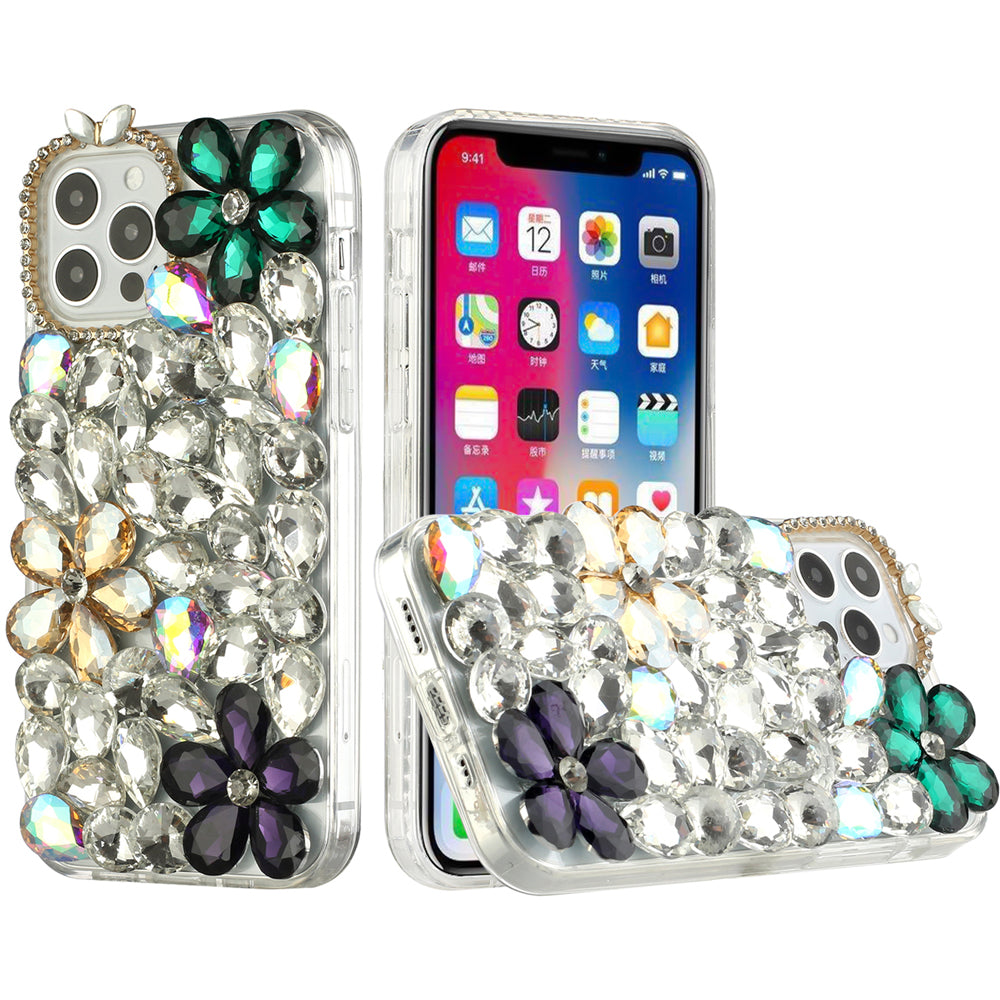 For Samsung Galaxy S22+ Plus Bling Crystal 3D Full Diamond Luxury Sparkle Rhinestone Hybrid Bumper Protective  Phone Case Cover