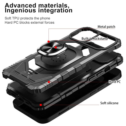 For TCL 30 Z Armor Hybrid Stand Ring Hard TPU Rugged Full-Body Protective [Military-Grade] Magnetic Car Ring Holder  Phone Case Cover