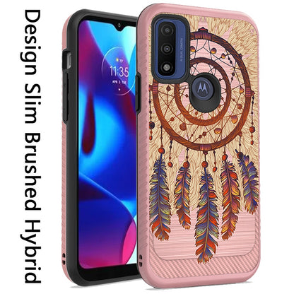 For Motorola Moto G Pure Cute Design Printed Pattern Fashion Brushed Texture Shockproof Dual Layer Hybrid Slim Rubber  Phone Case Cover