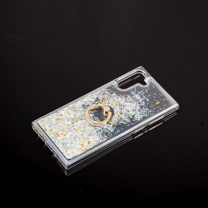 For Samsung Galaxy S23 /Plus /Ultra Hybrid Glitter Bling Sparkling Liquid Quicksand Glittering Sparkle TPU with Ring Stand Holder  Phone Case Cover