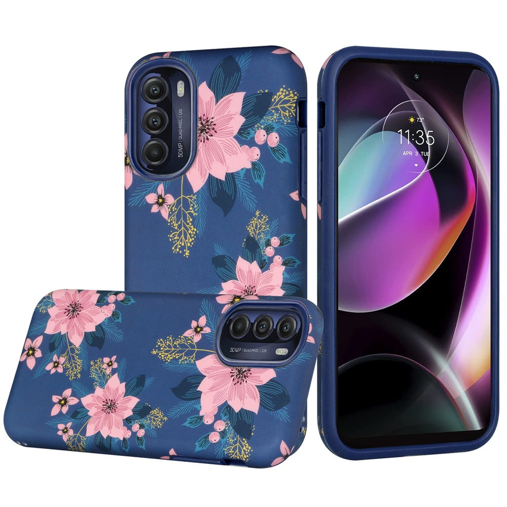 For Samsung Galaxy A13 5G Bliss Floral Stylish Design Hybrid Rubber TPU Hard PC Shockproof Armor Rugged Slim  Phone Case Cover