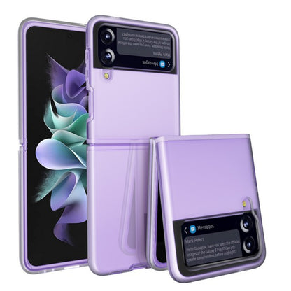 For Samsung Galaxy Z Flip 4 5G Premium TPU Rubber Transparent Plating PC with Color edge Frame Shockproof Protection Clear Phone Case Cover