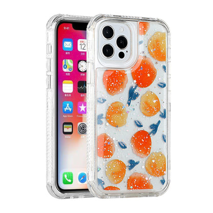 For Apple iPhone 11 (6.1") Sparkle Glitter Floral Epoxy Design Shockproof Hybrid Fashion Bling Rubber TPU  Phone Case Cover