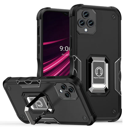 For T-Mobile Revvl 6 Pro 5G /Revvl 6 5G Hybrid with Magnetic Ring Holder Stand Kickstand Heavy Duty Rugged Shockproof  Phone Case Cover