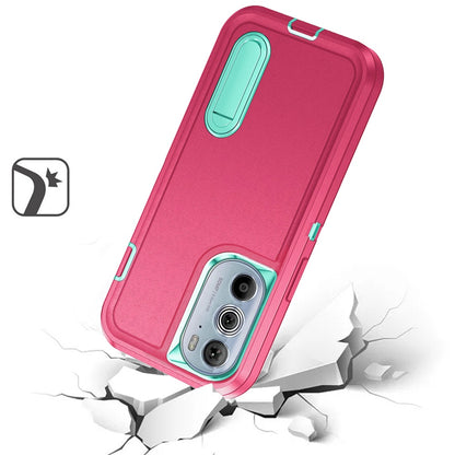 For Motorola Edge+ 2022 /Edge Plus Hybrid 3 Layers 3in1 Hard PC Shockproof with Kickstand Heavy Duty Rubber Anti-Drop  Phone Case Cover