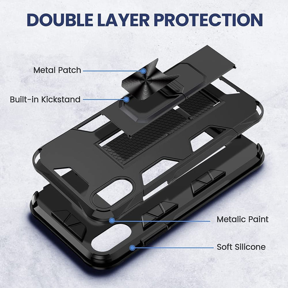 For Kyocera DuraForce Ultra 5G UW E7110 with Hidden Kickstand Magnet Grip Military Grade Shockproof Stand Hybrid Armor  Phone Case Cover