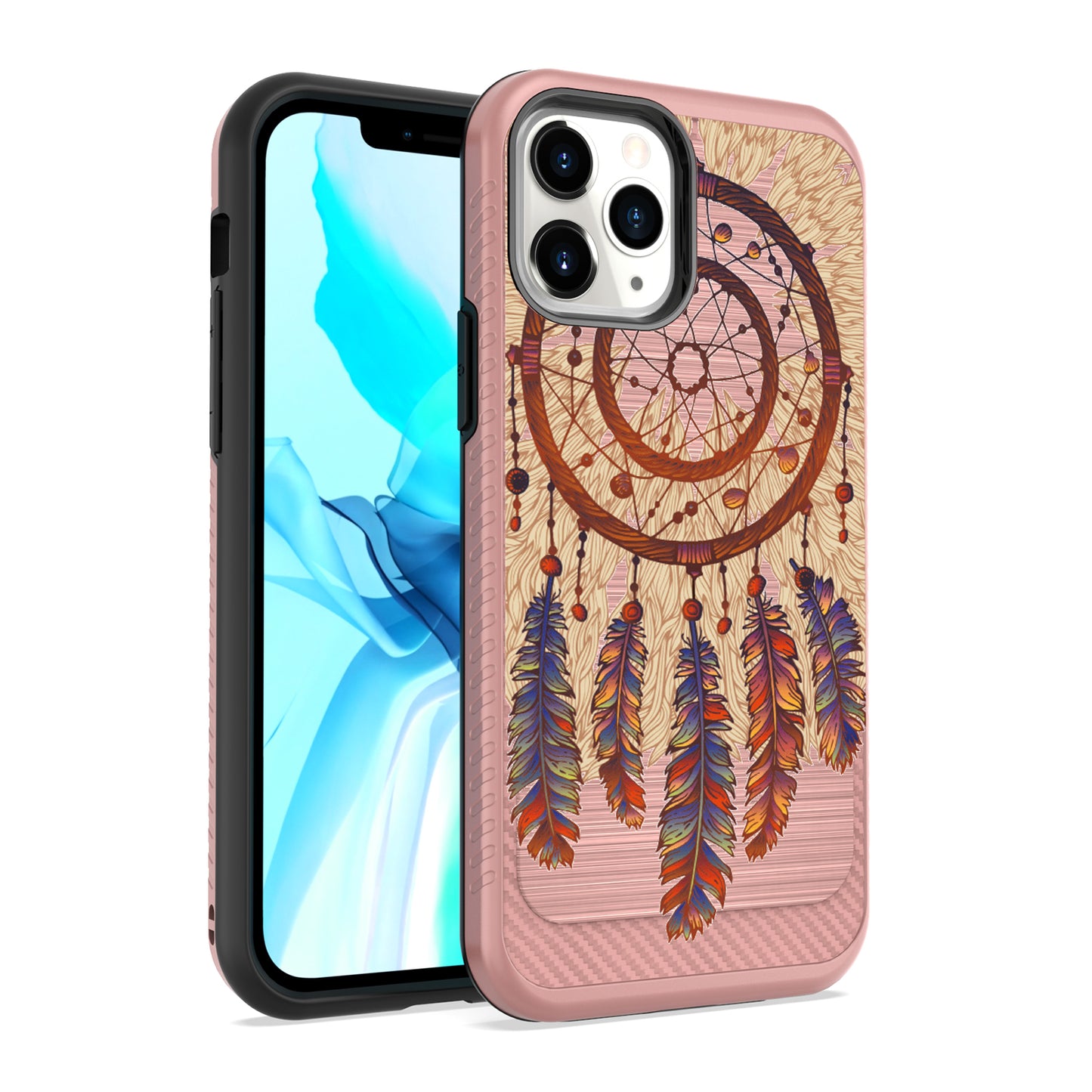 For Apple iPhone 13 Pro Max (6.7") Cute Design Printed Pattern Fashion Brushed Texture Shockproof Dual Layer Hybrid Slim Protective Had PC + TPU Rubber  Phone Case Cover