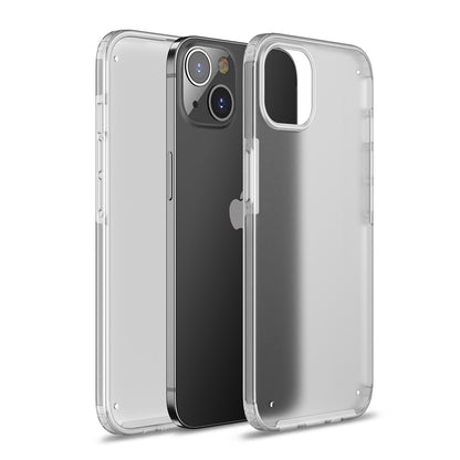 For Apple iPhone 11 (6.1") Semi Transparent Smoke Design Slim Thick Hybrid Hard PC Back and TPU Frame Bumper Protective Clear Phone Case Cover