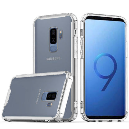 For Samsung Galaxy S9 /S9 Plus Colored Shockproof Transparent Hard PC + Rubber TPU Hybrid Bumper Shell Slim Fit Skin Protective  Phone Case Cover