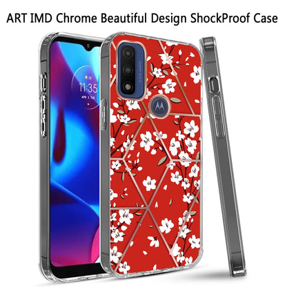 For Motorola Moto G Power 2022 Fashion Art Floral IMD Design Beautiful Flower Pattern Hybrid Hard PC TPU Slim Hard Back  Phone Case Cover