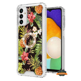For Samsung Galaxy A03S Fashion Design Pattern Flowers Hybrid Ring Kickstand Bling Diamond Hard PC + TPU  Phone Case Cover